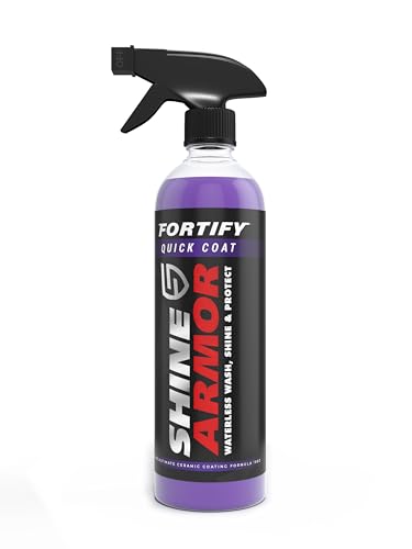 Ceramic Coating Top Coat for Cars Fortify Quick Coat Car Wax Polish Spray Waterless Wash & Wax Hydrophobic Top Coat Polish & Polymer Paint Sealant Detail Protection 32 Fl Oz (2x16floz bottles)