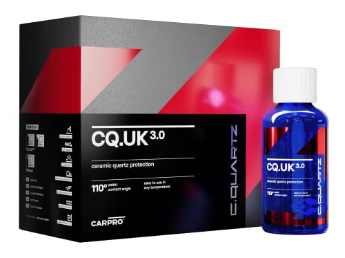 CQUARTZ UK 3.0 - Ceramic Coating for Cars, Quartz Based Nanotechnology, Bonds to Paint, Glass, Metal and Plastic - (50ml Kit)