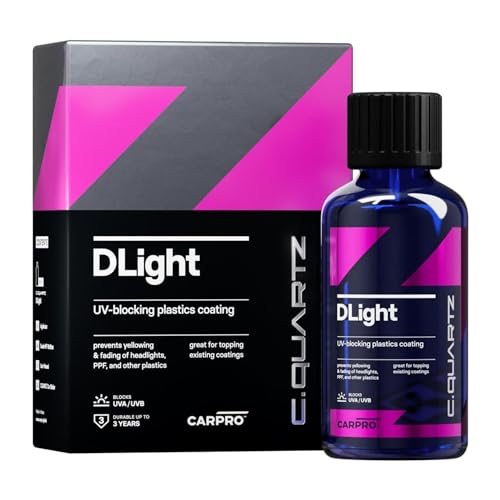 CQUARTZ DLight - UV Ceramic Coating for PPF, Headlights, Plastics & Paint - Prevents Yellowing, Fading & Cracking - Maintains Gloss, Prevents Discoloration, Ensures Surfaces Stay Vibrant - 50ml