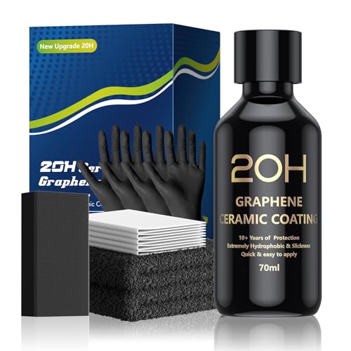 20H Advanced Graphene Ceramic Coating for Cars (70ml) - Car Detailing Kit, 10+ Years of Long Lasting Protection, Apply After Car Wash & Paint Correction, Ultra High Gloss
