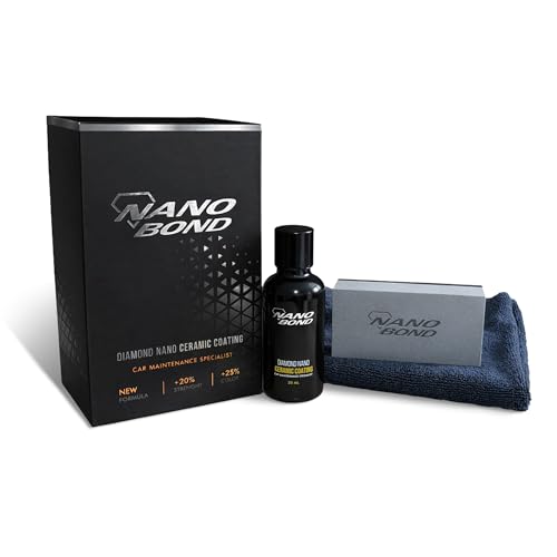 Nano Bond Ceramic Coating for Cars - 80% SiO2 Formula, Hydrophobic Paint Protection, UV & Corrosion Resistant for Glass, Wheels & Plastic, Easy Application, Car Detailing Kit, 30ml