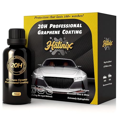 Hatinix 20H Graphene Ceramic Coating for Cars - 70ml, Professional Ceramic Coating | High Gloss Finish | Hydrophobic | Scratch & Protection | Easy To Use