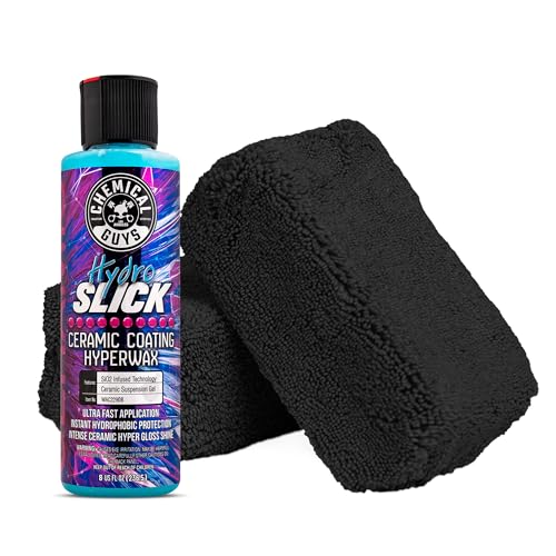 HydroSlick 8 oz with 2 Applicators - Long Lasting Ceramic Coating Sealant for Cars, Trucks & More - Provides Extreme Gloss and Protection - WAC241