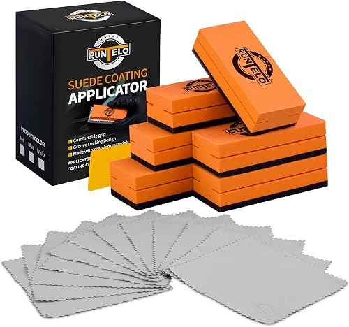 RUNTELO 6PCS Ceramic Applicator Sponge Blocks with Suede Coating & Erg — Manufacturer product photo — car detailing ceramic coatin